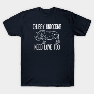 Chubby Unicorns Need Love Too Rhino | BearlyBrand T-Shirt